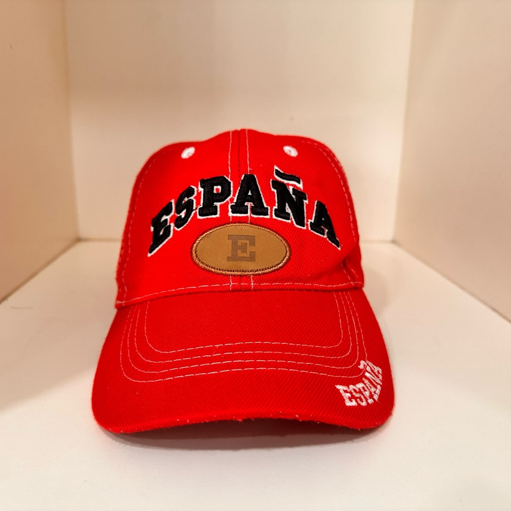 RED CAP FROM SPAIN  20% COTTON AND 80% ACRYLIC.